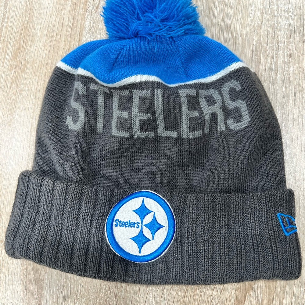 Steelers Knit Beanie with Pom